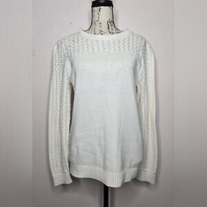 LOFT Womens Off White Long Sleeve Sweater Size Medium